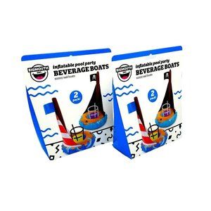 Bigmouth Inflatable Pool Party Beverage Boats Sunny Sail Floats Coasters Lot NEW